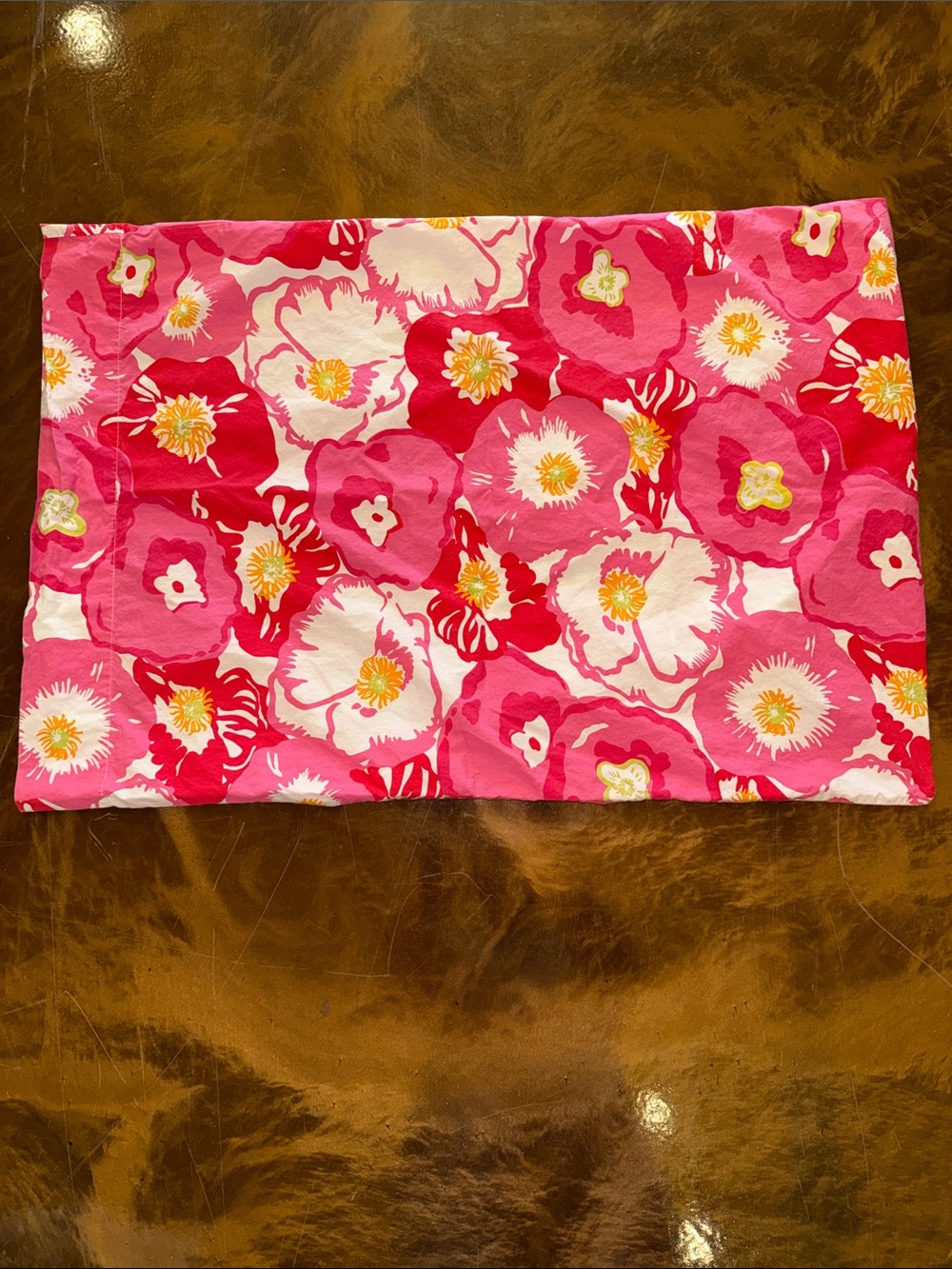 Lilly Pulitzer Garnet Hill “Scarlett Begonias” Pink Floral Standard Pillow Case